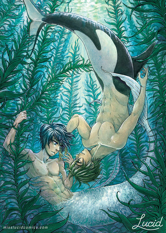 Watercolor Mermaid MakoHaru Print