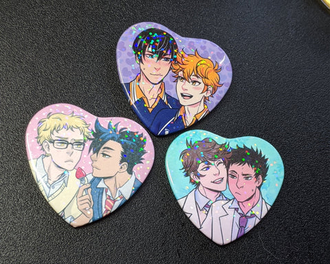 Haikyuu Heart Buttons