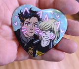 Yuri on Ice Heart Buttons - Victuuri & Otayuri